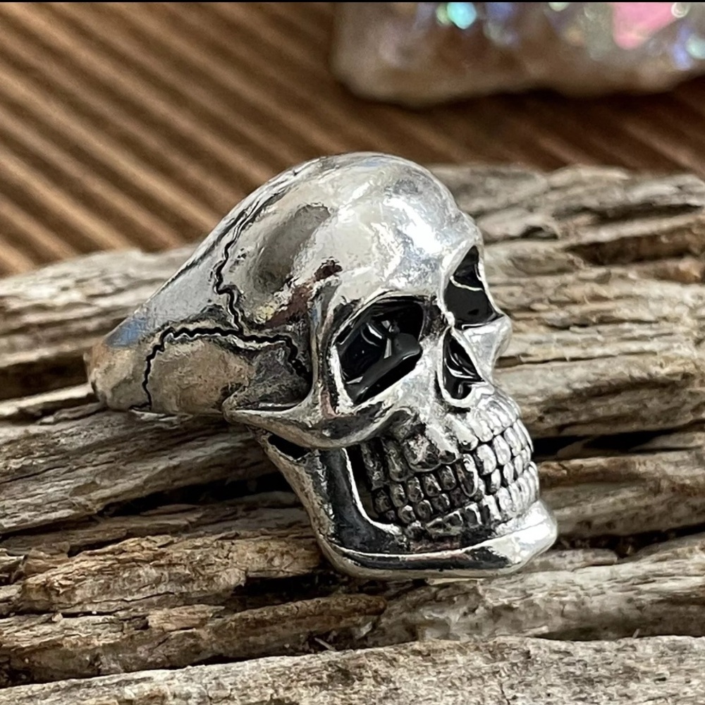 Gothic Death Skull Ring Heavy Mens Biker Statement Vampire Freaks Hot Rod sz 10